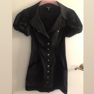 Bebe black mini dress with buttons
